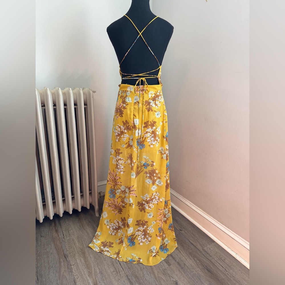 Yellow Floral Maxi Dress - Picture 5 of 7